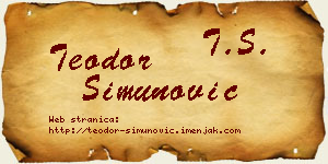 Teodor Simunović vizit kartica
